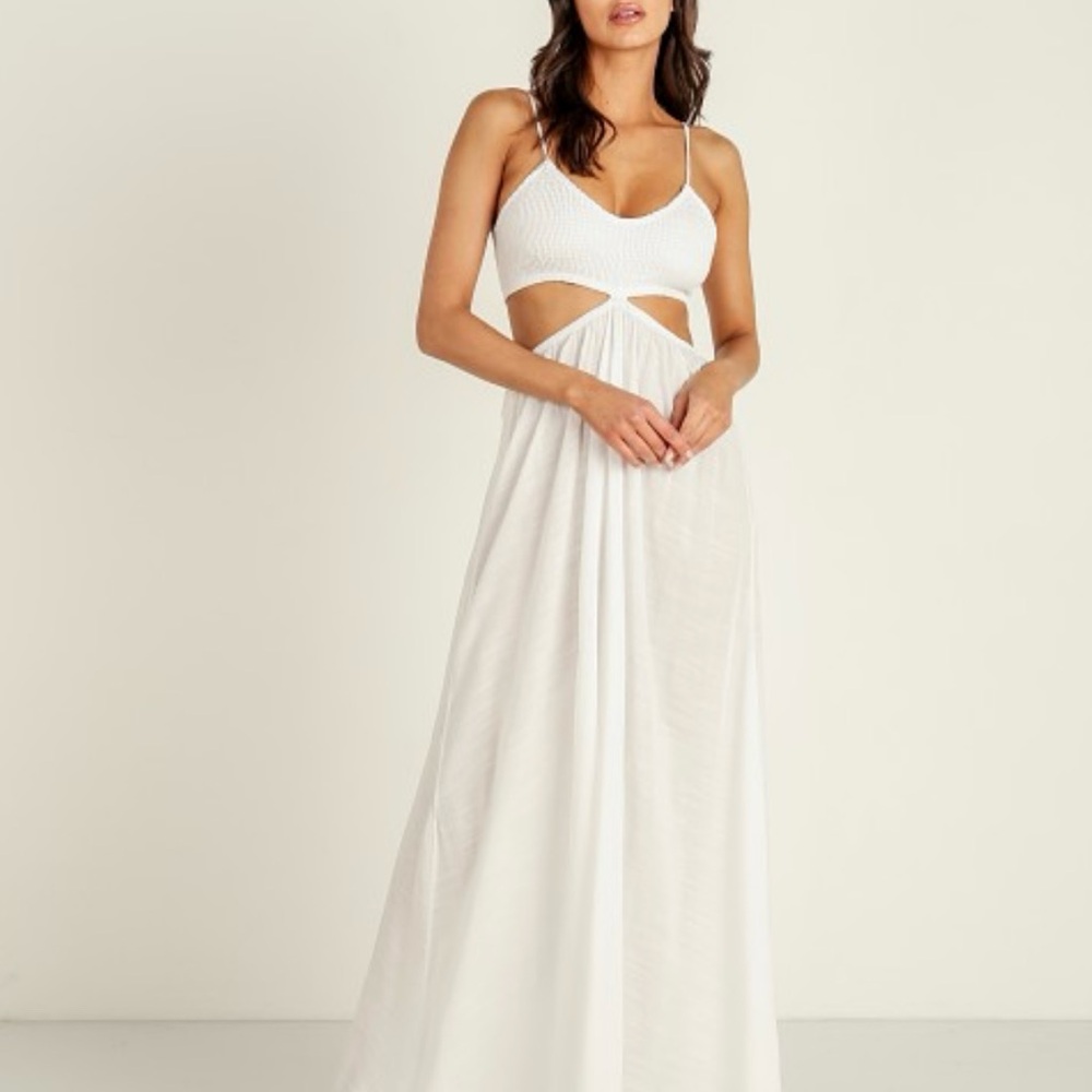 Indah White Cutout Maxi Dress